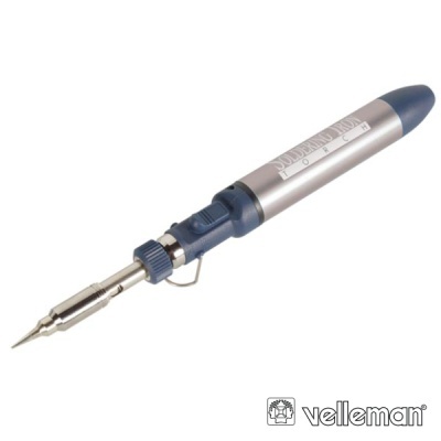 ferramenta de soldadura portátil prateada e azul escura com ponta fina de metal