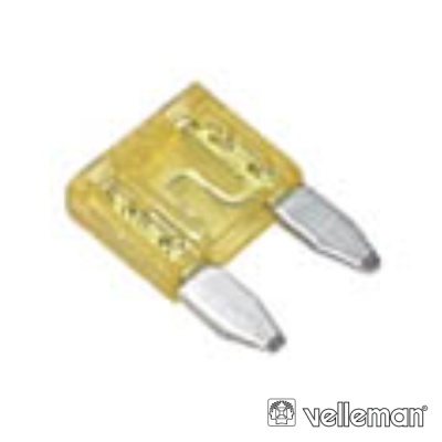 Fusível automóvel amarelo com duas pontas metálicas