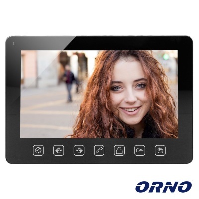 Monitor de vídeo interativo ORNO preto com ícones brancos