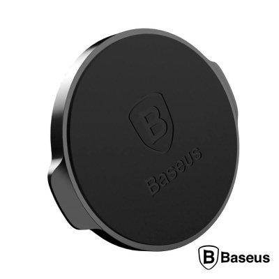 Produto Baseus redondo preto com logotipo em relevo