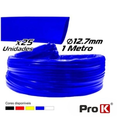 Bobina de tubo azul de 12.7mm e 1 metro com cores e logo Pro K