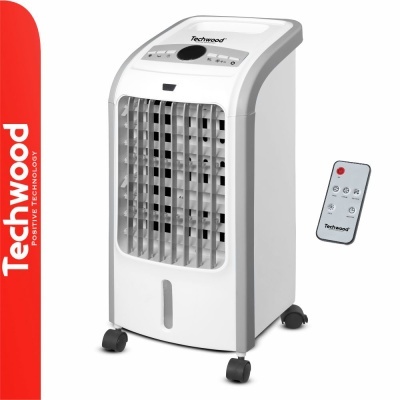 Ar condicionado portátil branco e cinzento Techwood com comando à distância