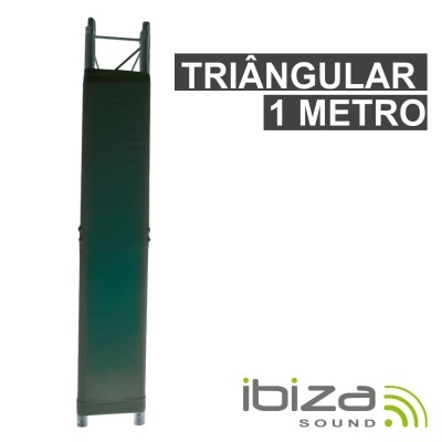 Coluna acústica verde escura com texto Triangular 1 Metro e logo ibiza sound