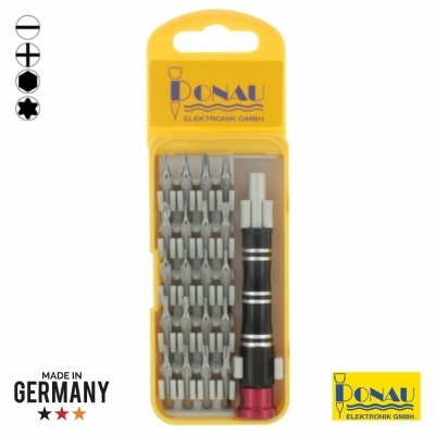 Conjunto de pontas para chave de precisão DONAU ELEKTRONIK GMBH com cabo, embalagem amarela
