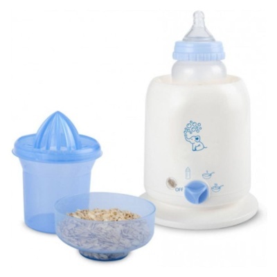 Conjunto de produtos para bebé com aquecedor de biberões, espremedor de citrinos e recipiente com cereais