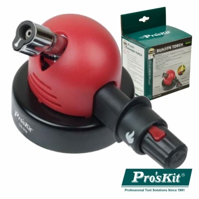 Isqueiro para soldar Bunsen torch Pro'sKit vermelho e preto com embalagem
