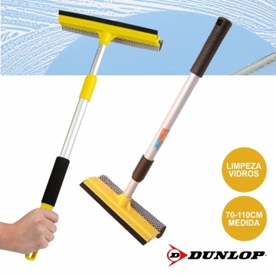Limpa vidros Dunlop amarelo com cabo ajustável e punho preto