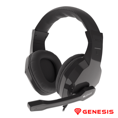Headset preto com microfone da marca GENESIS