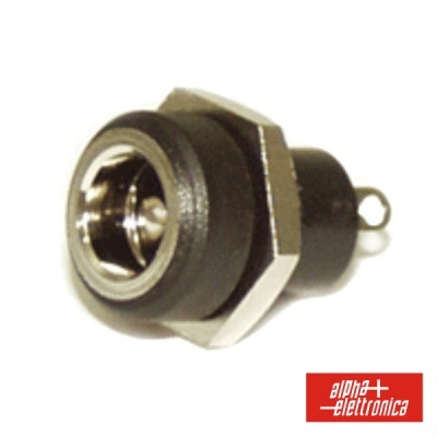Conector coaxial fêmea metálico com porca hexagonal e fundo branco