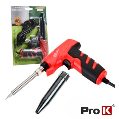 Ferro de soldar Pro K vermelho e preto com embalagem