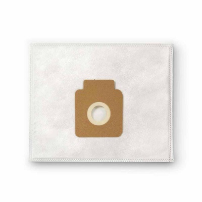 Filtro descartável branco para aspirador de pó com reforço castanho e orifício circular