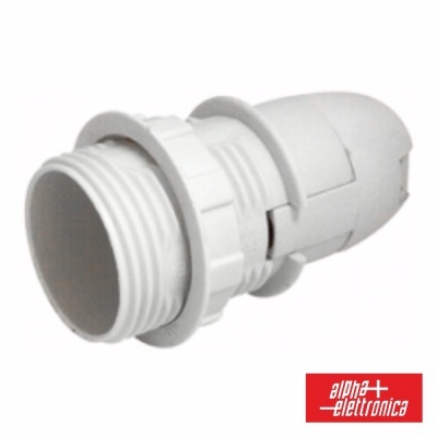 Conector tomada elétrica branco de plástico com roscas