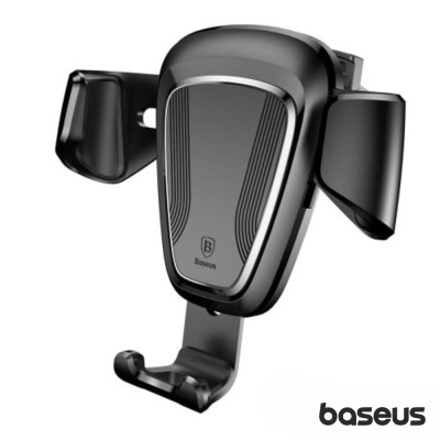 Suporte para telemóvel para automóvel Baseus preto com detalhes cinzento prateado