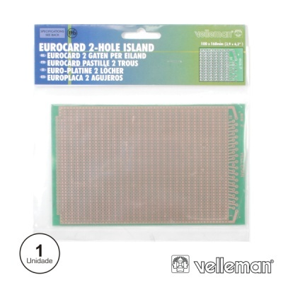 Placa de circuito impresso perfurada EUROCARD da Velleman embalada