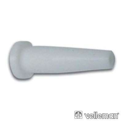 Cone de isolamento branco com base arredondada e ponta cónica