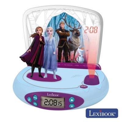 Despertador digital Lexibook Frozen com figuras dos personagens e projeção do horário