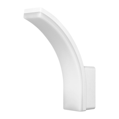 Suporte branco curvo de material liso sobre fundo branco