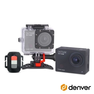 Conjunto de câmara de ação DENVER WiFi CAM com estojo e comando