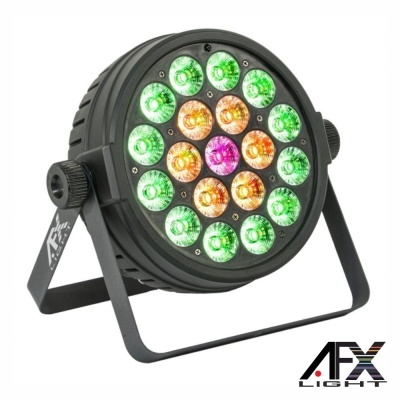 Lanterna de luz circular preta com LEDs coloridos e suporte metálico