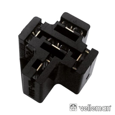 Conector eletrónico preto com contactos metálicos interno Velleman