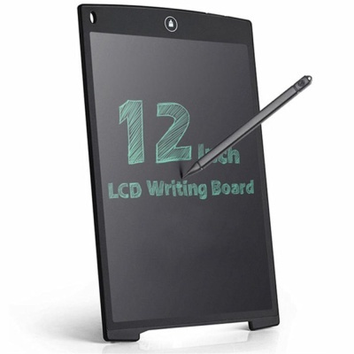Quadro de escrita LCD preto de 12 polegadas com caneta