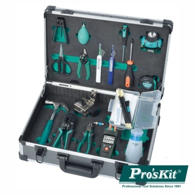 Maleta de ferramentas Pro'sKit com instrumentos de precisão organizados