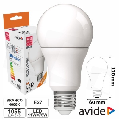 Lâmpada LED branca E27 4000K 1055 lúmens avide