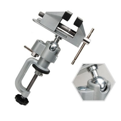 Prensa de bancada metálica cinza ajustável