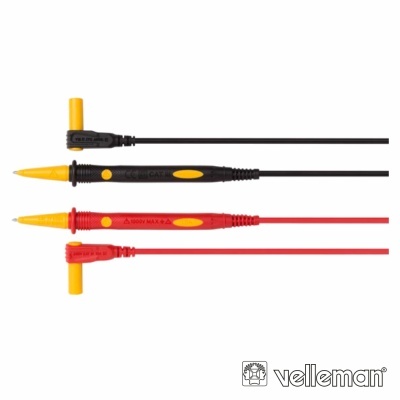 Pontas de prova para multímetro preto e vermelho com ponteiras amarelas