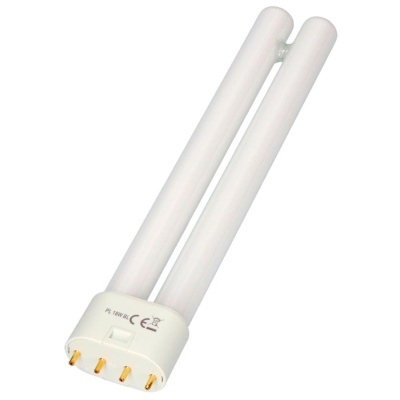 Lâmpada fluorescente compacta dupla branca com base e quatro pinos dourados