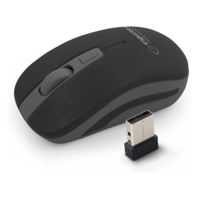 Rato de computador sem fios preto com recetor USB