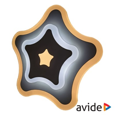 Formas de corte em estrela metálicas com bordas em cinzento, preto e dourado