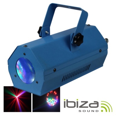 Máquina de luz azul Ibiza Sound com suporte e lente hexagonal