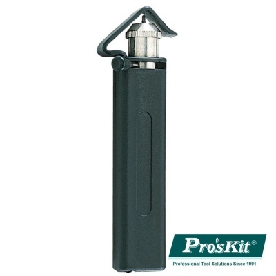 Isqueiro caixa preto com tampa metálica prateada e logótipo Pro'sKit.