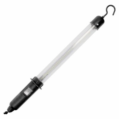 Lâmpada tubular LED preta com gancho e interruptor