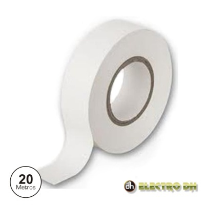 Rolo de fita adesiva branca com 20 metros e logotipo Electro DH