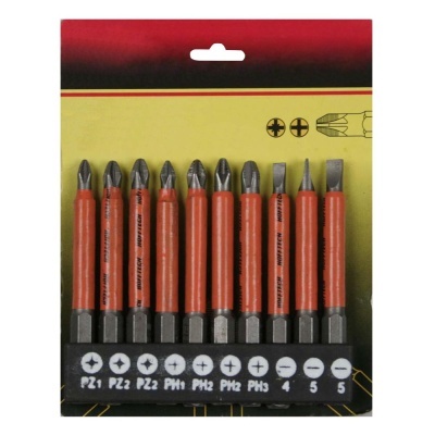 Conjunto de pontas de chave de fenda laranja em embalagem de cartão