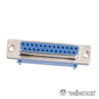 Conector de porta paralela DB25 fêmea azul e metálico