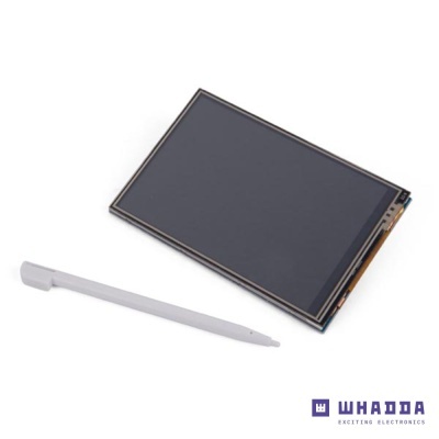 Ecrã tátil retangular com caneta branca