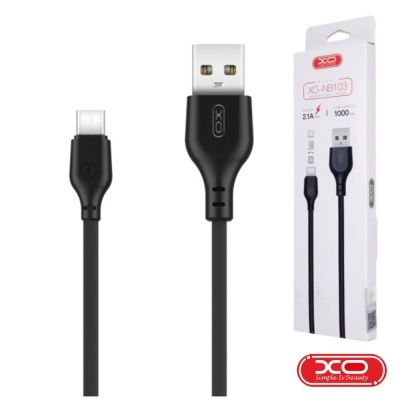 Cabo USB-A para USB-C preto XO XO-NB103 com embalagem