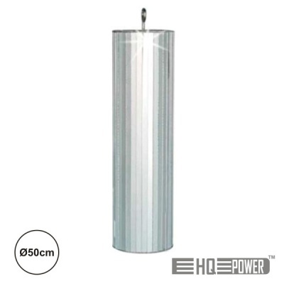 Cilindro metálico estriado cinza prateado com gancho