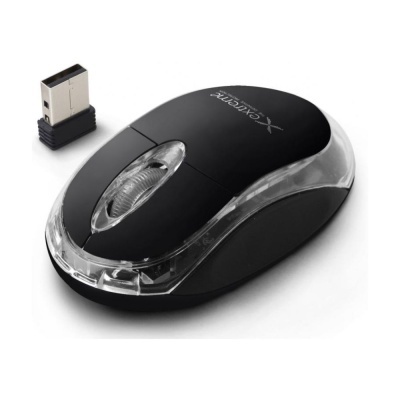 Rato sem fios preto com recetor USB