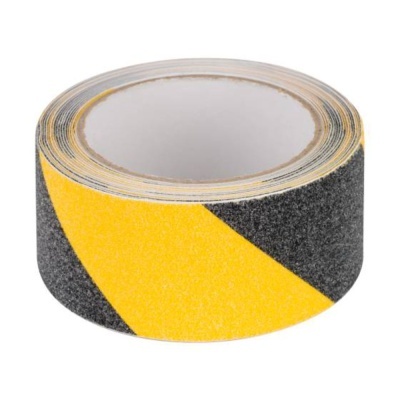 Rolo de fita adesiva antiderrapante amarelo e preto