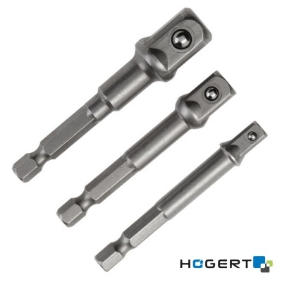 Conjunto de adaptadores de soquetes de metal prateado com diferentes tamanhos sobre fundo branco