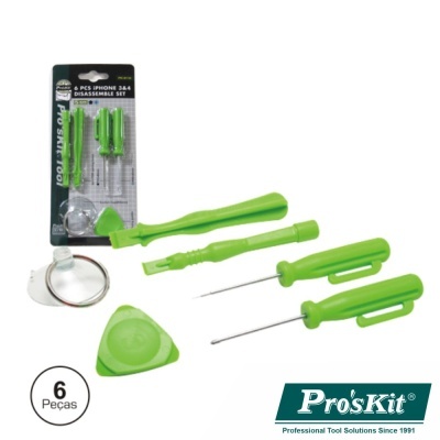 Conjunto de ferramentas para desmontagem de iPhone Pro'sKit 6 peças verde