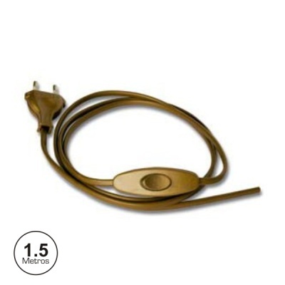 Cabo elétrico castanho com interruptor e indicação 1.5 Metros