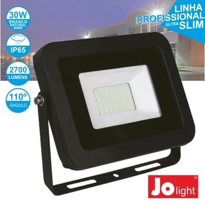 Projetor de luz LED preto com suporte metálico