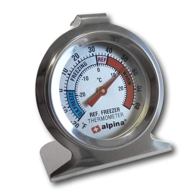 Termómetro metálico redondo Alpina para congelação e refrigeração