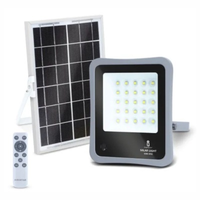 Kit de iluminação com painel solar, projetor LED e controlo remoto