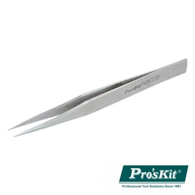 Pinça de precisão metálica Pro'sKit com pontas finas e gravada